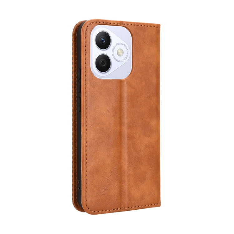 For Honor X60i 5G Magnetic Buckle Retro Texture Leather Phone Case