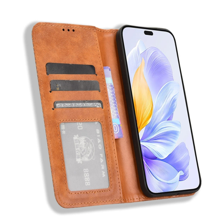 For Honor X60i 5G Magnetic Buckle Retro Texture Leather Phone Case