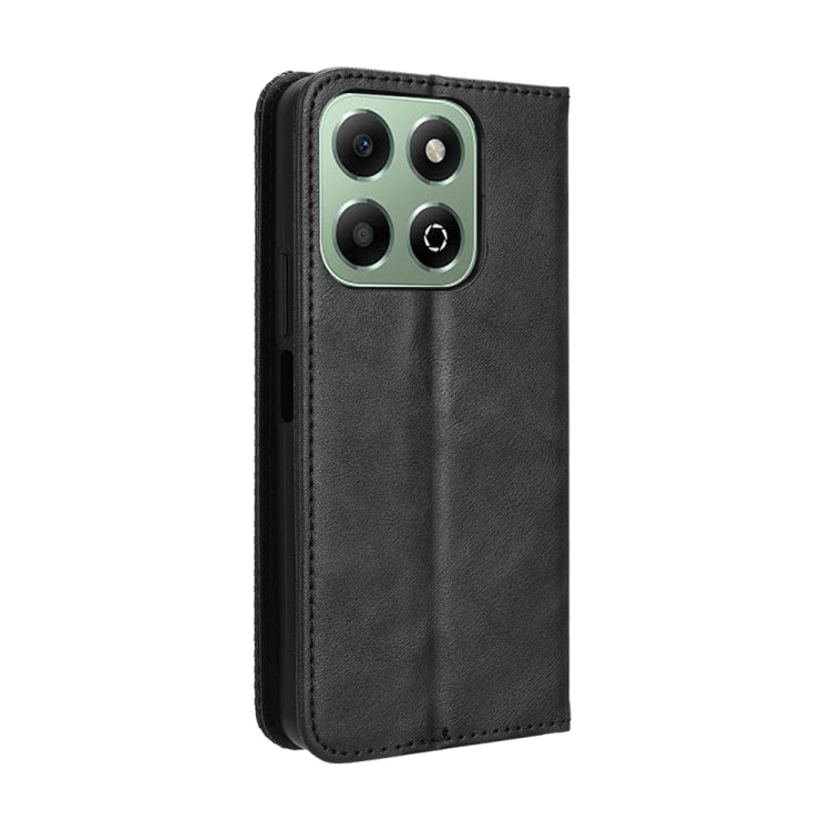For Honor X6b 4G Magnetic Buckle Retro Texture Leather Phone Case