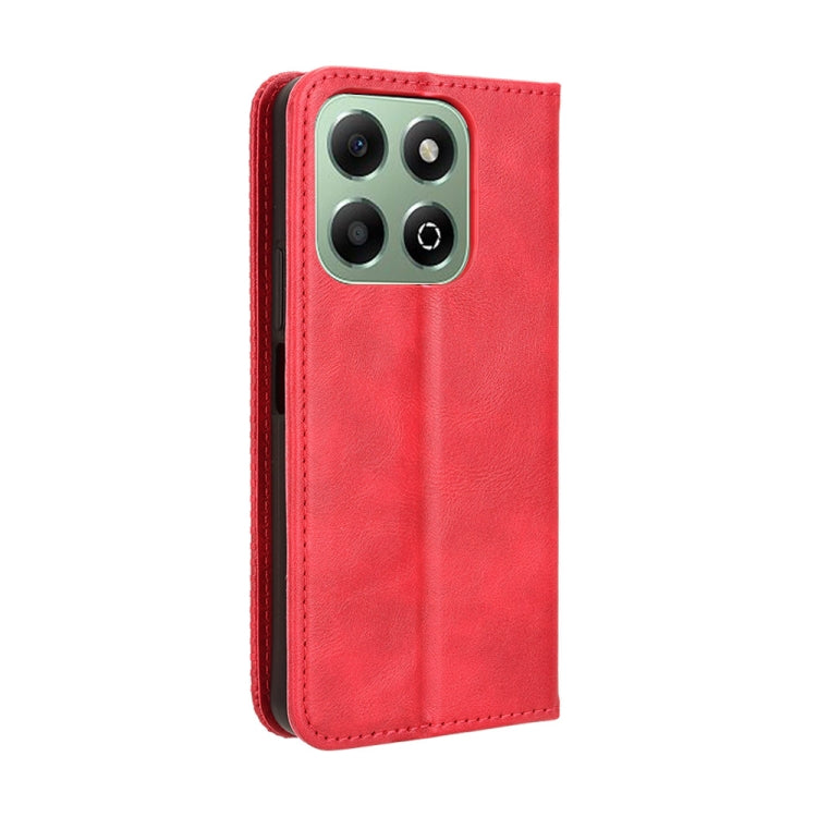 For Honor X6b 4G Magnetic Buckle Retro Texture Leather Phone Case