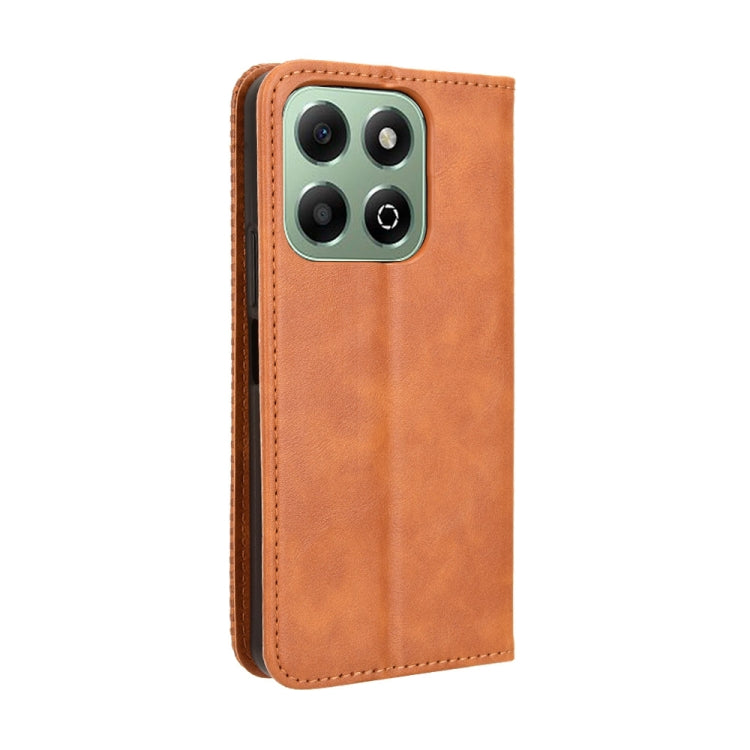 For Honor X6b 4G Magnetic Buckle Retro Texture Leather Phone Case