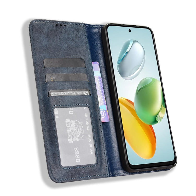 For Honor Play 60 Plus Magnetic Buckle Retro Texture Leather Phone Case