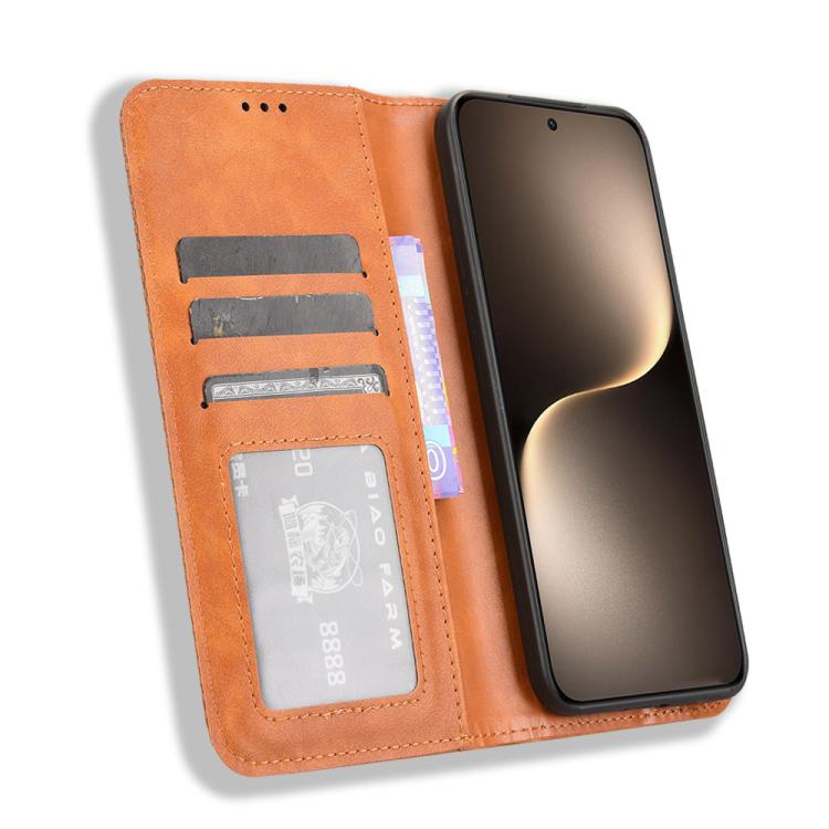 For Honor Magic7 Magnetic Buckle Retro Texture Leather Phone Case