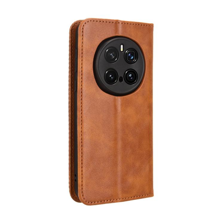 For Honor Magic7 Pro Magnetic Buckle Retro Texture Leather Phone Case