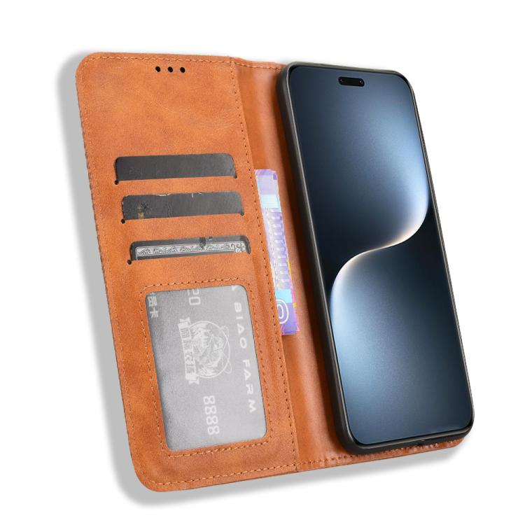For Honor Magic7 Pro Magnetic Buckle Retro Texture Leather Phone Case