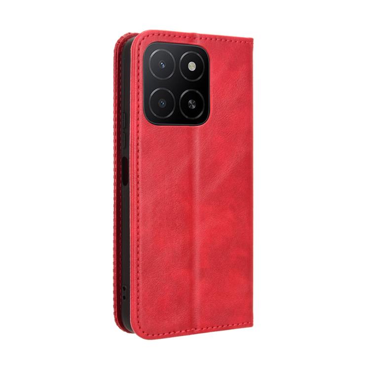 For Honor X5b 4G Magnetic Buckle Retro Texture Leather Phone Case