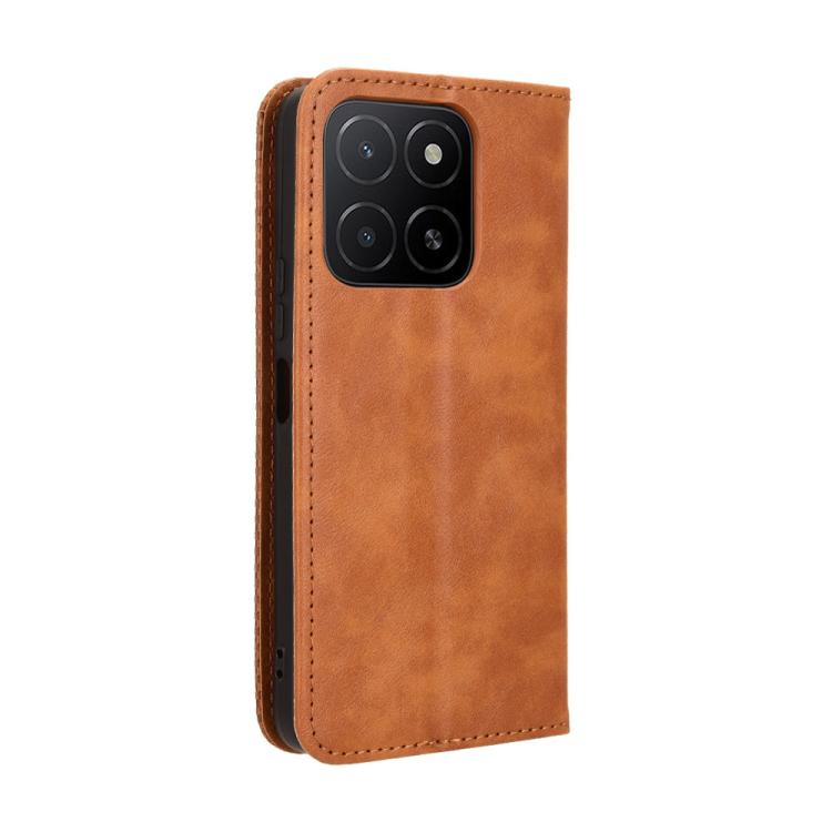 For Honor X5b 4G Magnetic Buckle Retro Texture Leather Phone Case