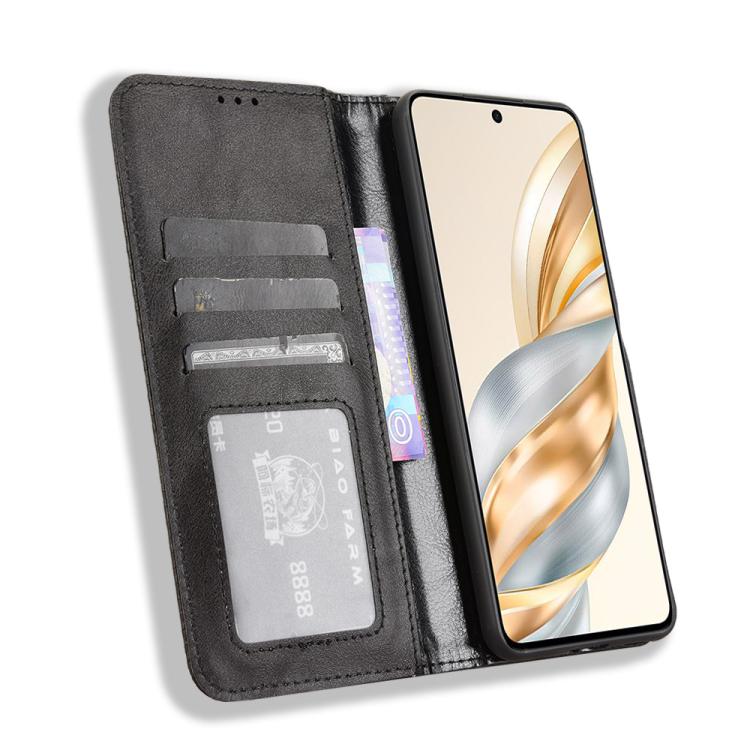 For Honor X60 5G / X9C Smart Magnetic Buckle Retro Texture Leather Phone Case