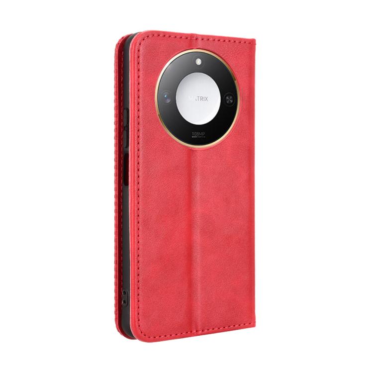 For Honor X60 5G / X9C Smart Magnetic Buckle Retro Texture Leather Phone Case
