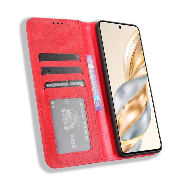 For Honor X60 5G / X9C Smart Magnetic Buckle Retro Texture Leather Phone Case