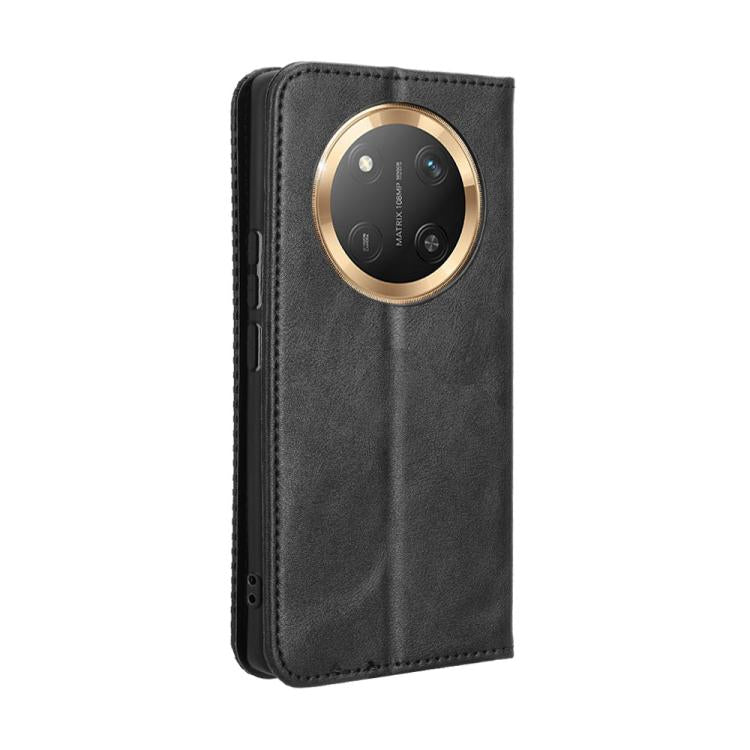 For Honor X60 Pro 5G / X9C 5G Magnetic Buckle Retro Texture Leather Phone Case