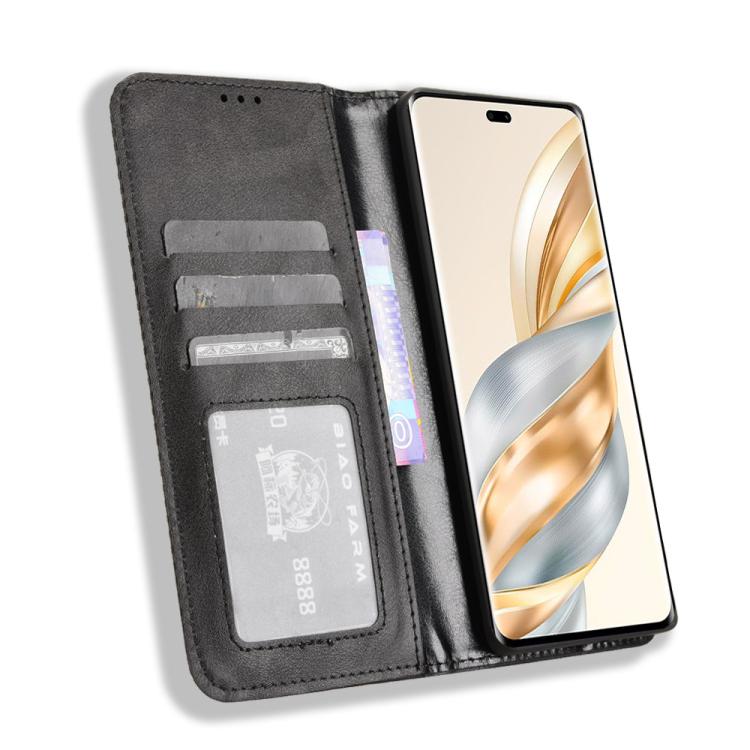 For Honor X60 Pro 5G / X9C 5G Magnetic Buckle Retro Texture Leather Phone Case