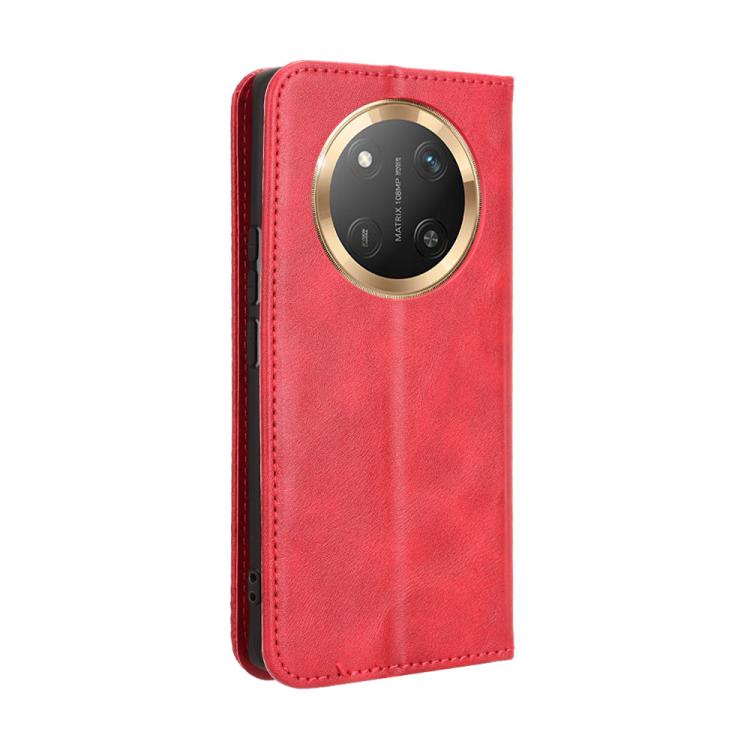 For Honor X60 Pro 5G / X9C 5G Magnetic Buckle Retro Texture Leather Phone Case