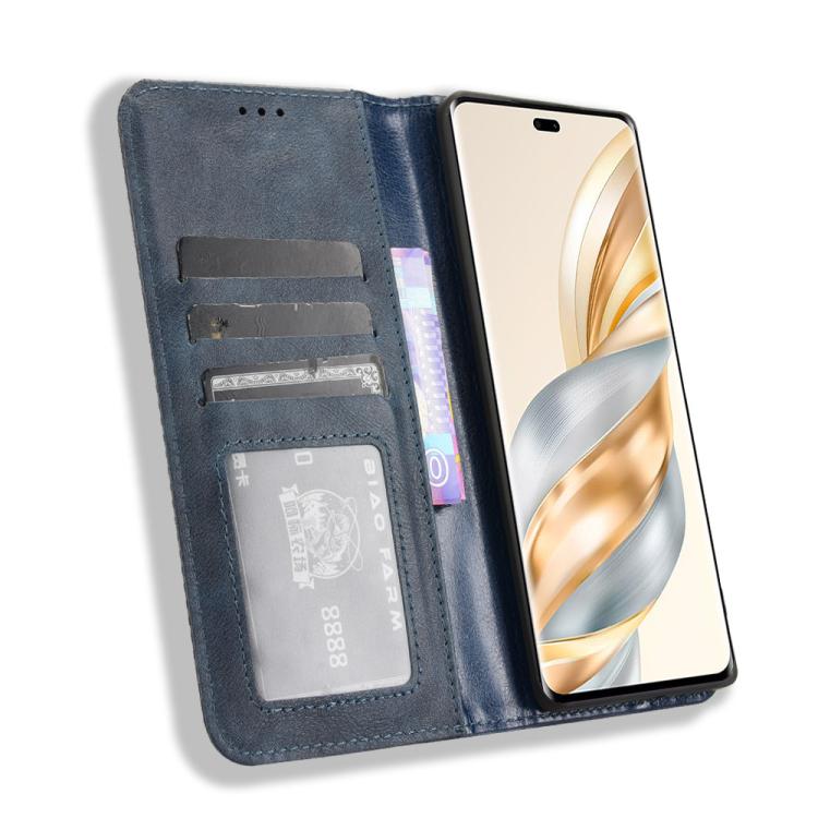 For Honor X60 Pro 5G / X9C 5G Magnetic Buckle Retro Texture Leather Phone Case