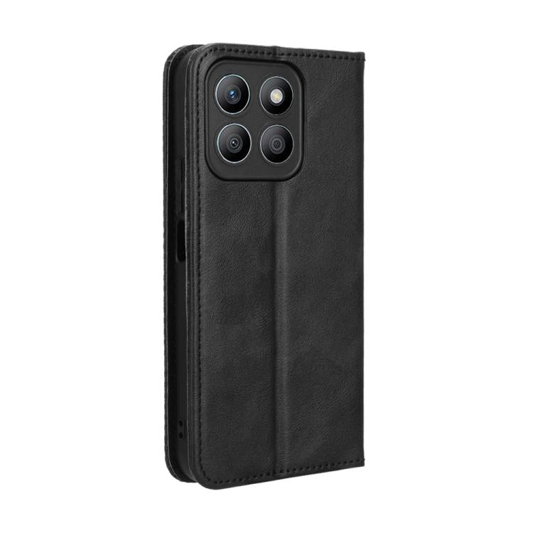 For Honor X8c 4G Magnetic Buckle Retro Texture Leather Phone Case