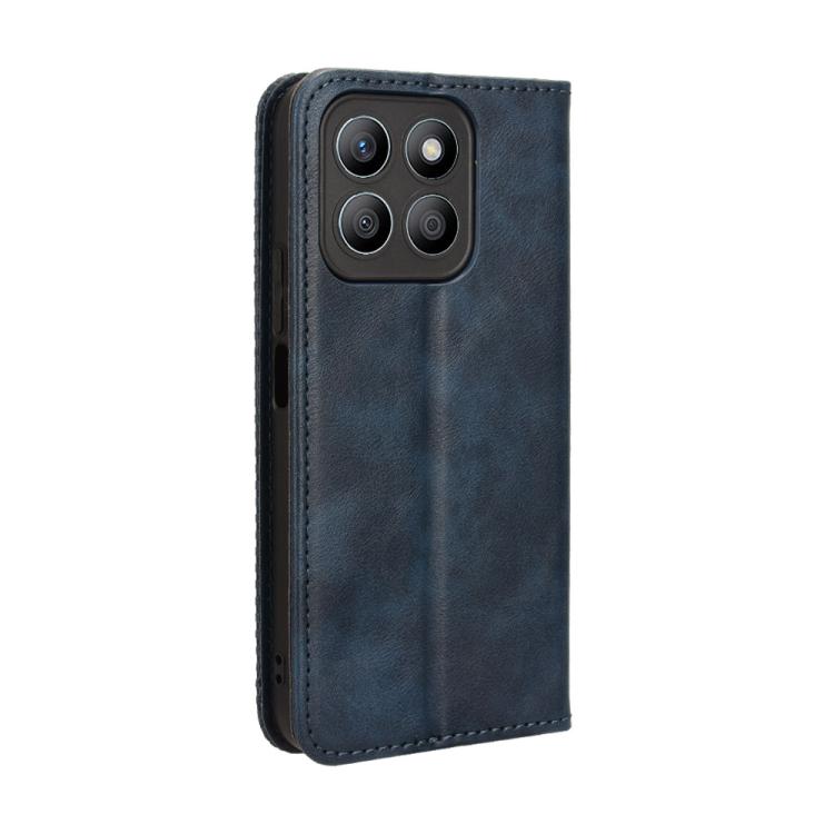 For Honor X8c 4G Magnetic Buckle Retro Texture Leather Phone Case