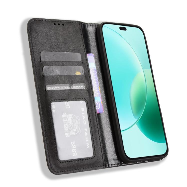 For Honor 400 Lite Global Magnetic Buckle Retro Texture Leather Phone Case