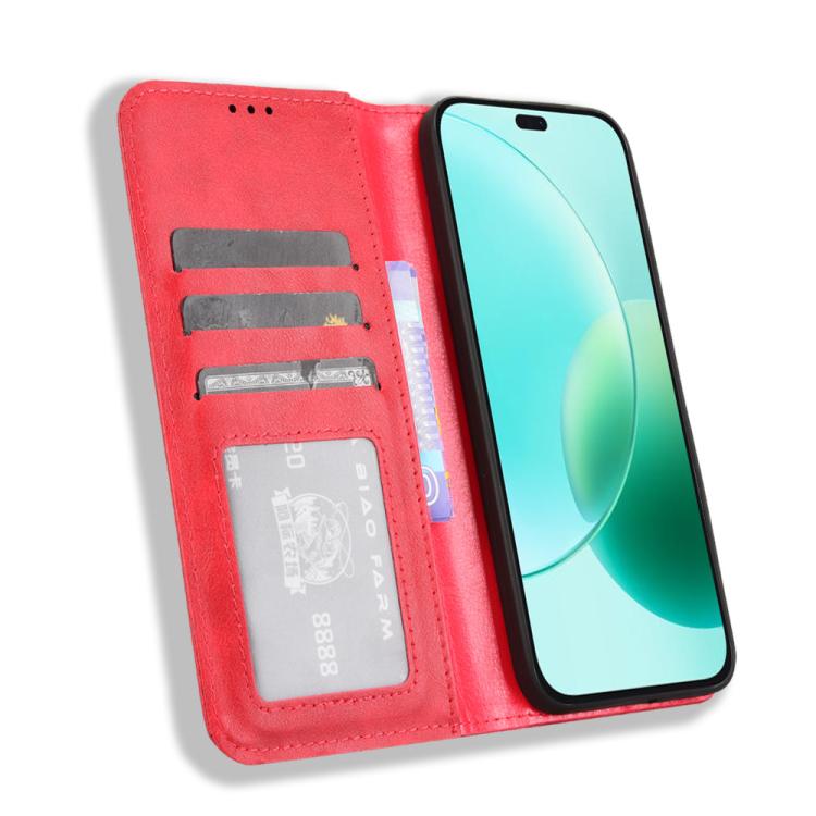 For Honor 400 Lite Global Magnetic Buckle Retro Texture Leather Phone Case