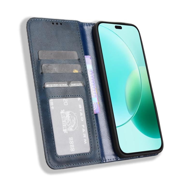 For Honor 400 Lite Global Magnetic Buckle Retro Texture Leather Phone Case