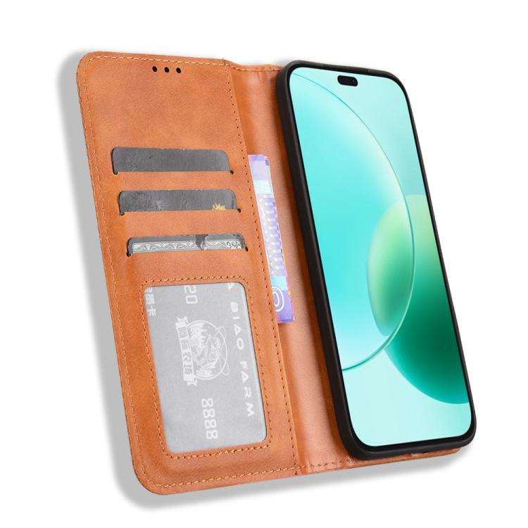 For Honor 400 Lite Global Magnetic Buckle Retro Texture Leather Phone Case