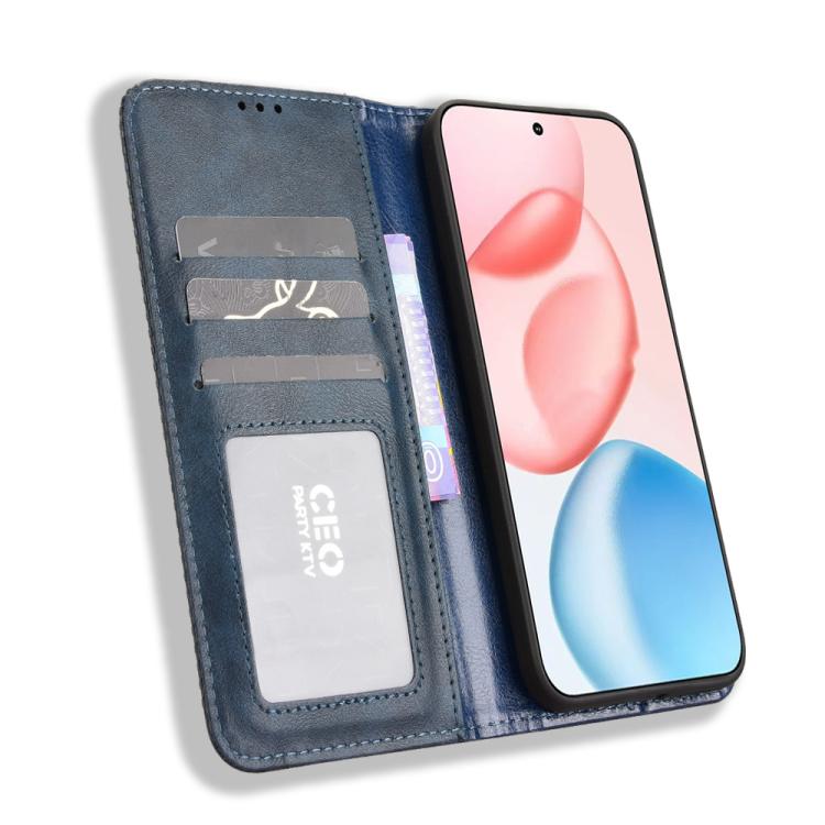 For Honor 400 Global 156.5mm Magnetic Buckle Retro Texture Leather Phone Case