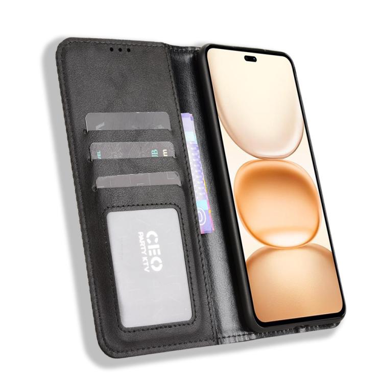For Honor Power 5G Magnetic Buckle Retro Texture Leather Phone Case