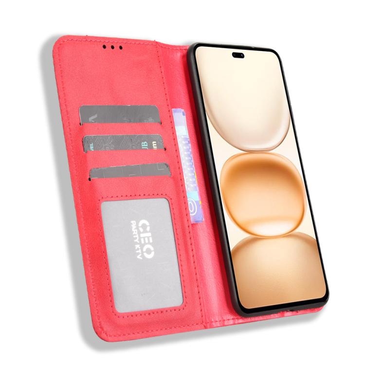 For Honor Power 5G Magnetic Buckle Retro Texture Leather Phone Case