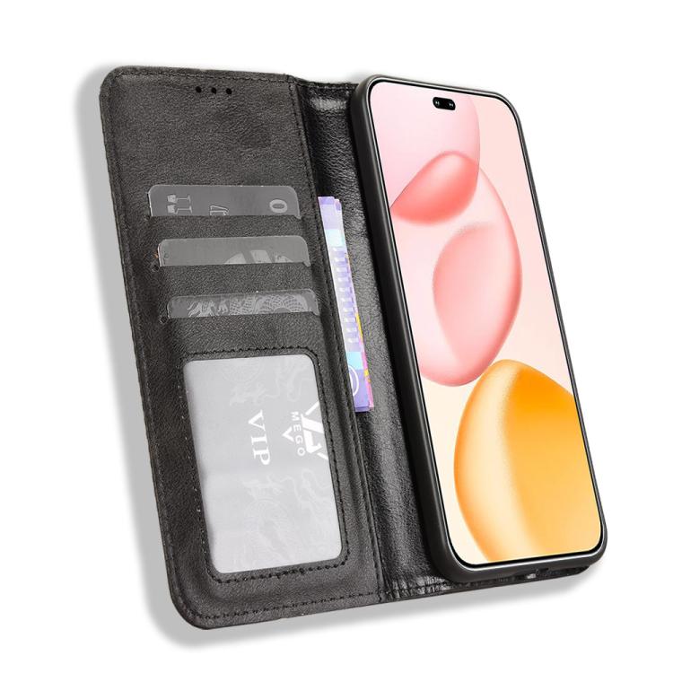 For Honor 400 Pro Global 160.8mm Magnetic Buckle Retro Texture Leather Phone Case