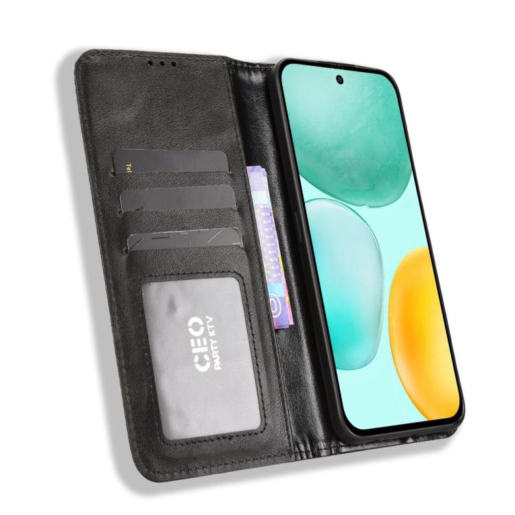 For Honor X6c 4G Magnetic Buckle Retro Texture Leather Phone Case