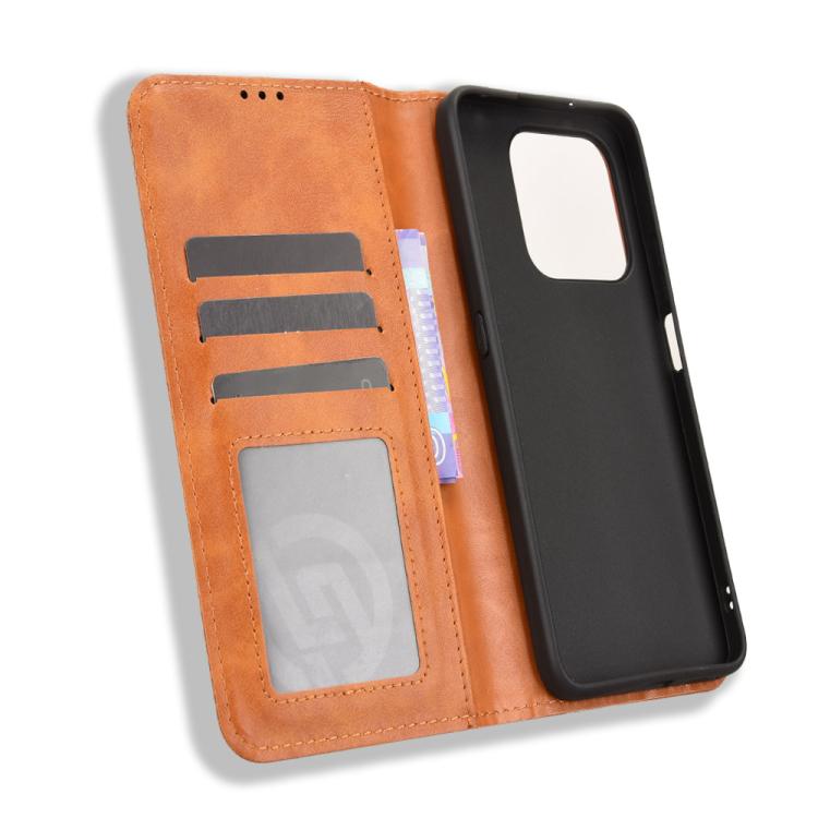 For Honor 400 Smart 5G Magnetic Buckle Retro Texture Leather Phone Case