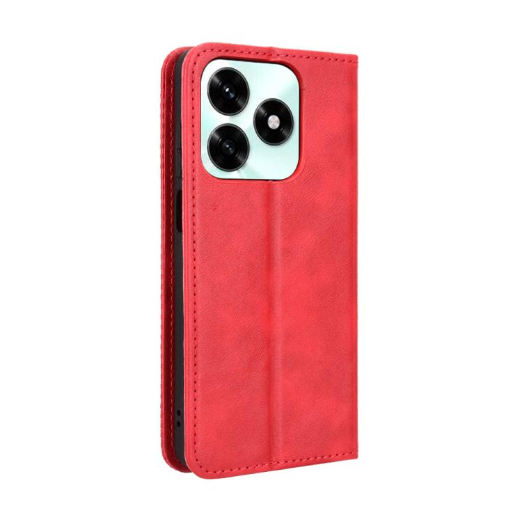 For Honor X5c Plus 4G Magnetic Buckle Retro Texture Leather Phone Case