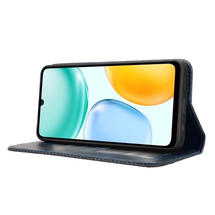 For Honor X5c Plus 4G Magnetic Buckle Retro Texture Leather Phone Case