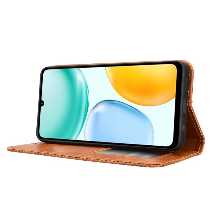 For Honor X5c Plus 4G Magnetic Buckle Retro Texture Leather Phone Case