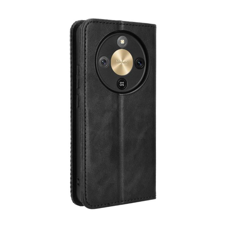 For Honor X70 5G / X9d 5G Magnetic Buckle Retro Texture Leather Phone Case
