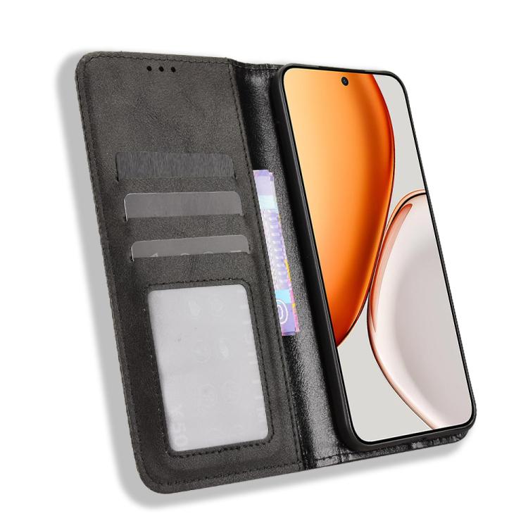 For Honor X70 5G / X9d 5G Magnetic Buckle Retro Texture Leather Phone Case