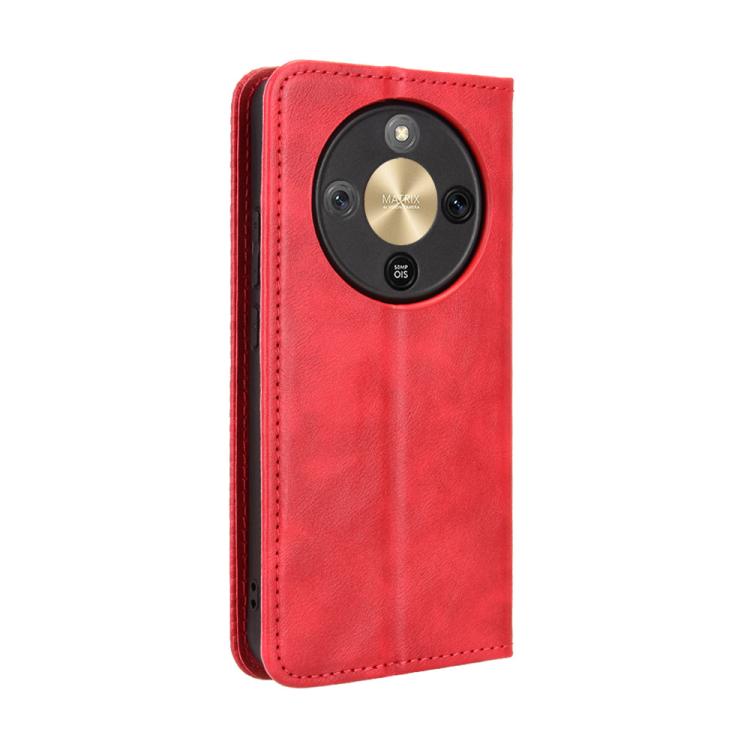 For Honor X70 5G / X9d 5G Magnetic Buckle Retro Texture Leather Phone Case