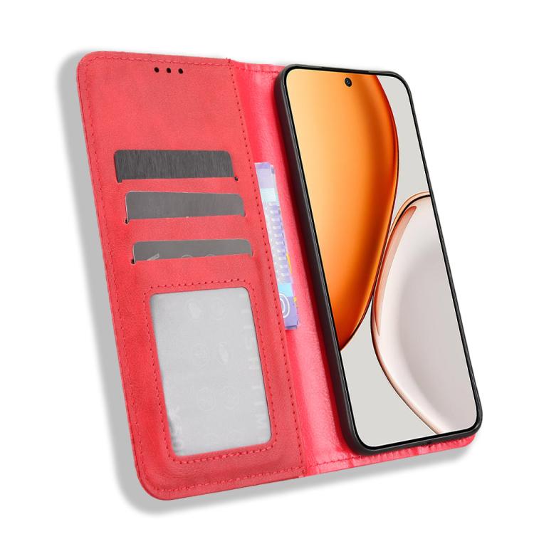For Honor X70 5G / X9d 5G Magnetic Buckle Retro Texture Leather Phone Case
