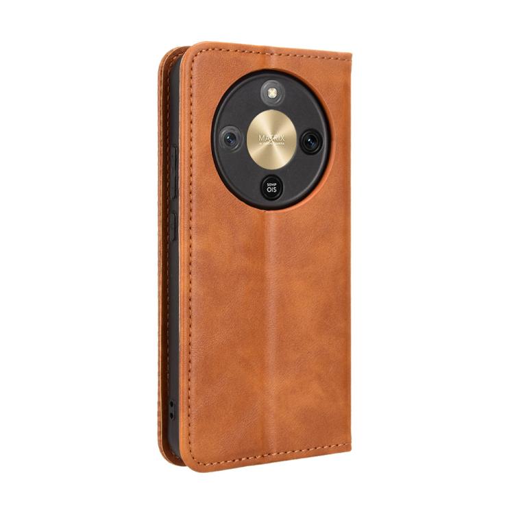For Honor X70 5G / X9d 5G Magnetic Buckle Retro Texture Leather Phone Case