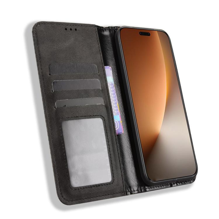 For Honor Magic8 Pro Magnetic Buckle Retro Texture Leather Phone Case