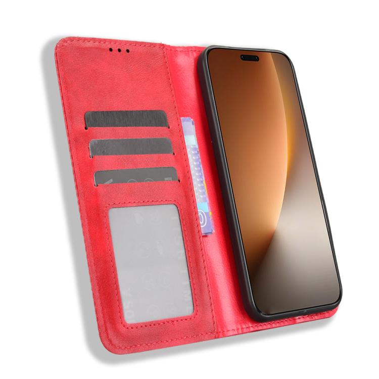 For Honor Magic8 Pro Magnetic Buckle Retro Texture Leather Phone Case