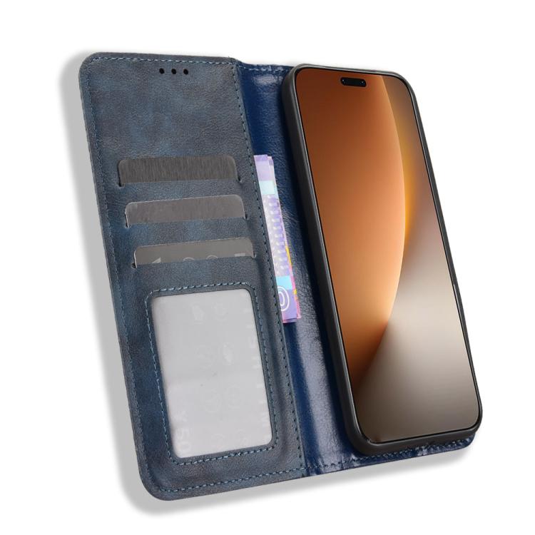For Honor Magic8 Pro Magnetic Buckle Retro Texture Leather Phone Case