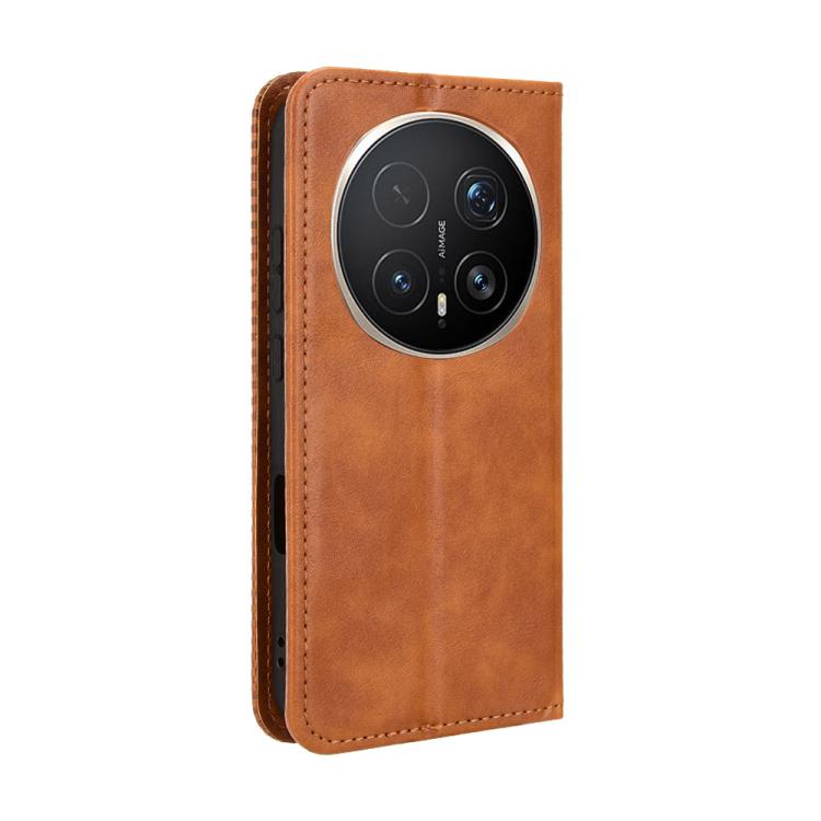 For Honor Magic8 Pro Magnetic Buckle Retro Texture Leather Phone Case