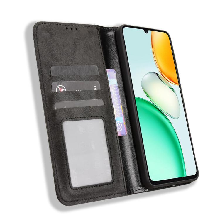 For Honor Play10 4G Magnetic Buckle Retro Texture Leather Phone Case
