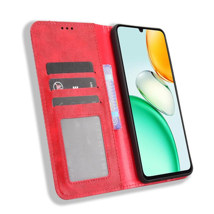 For Honor Play10 4G Magnetic Buckle Retro Texture Leather Phone Case