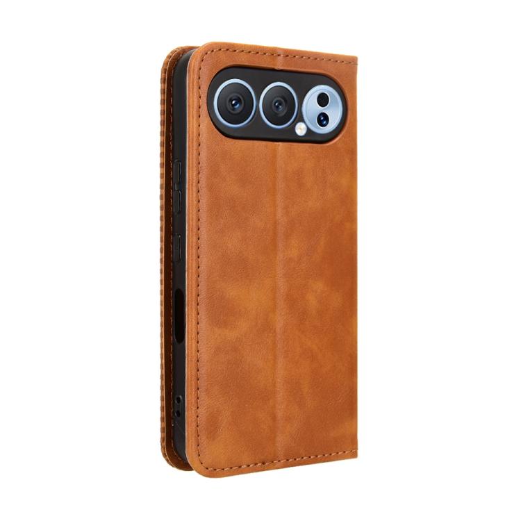 For Honor 500 Pro Global 155.8mm Magnetic Buckle Retro Texture Leather Phone Case