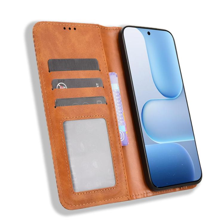 For Honor 500 Pro Global 155.8mm Magnetic Buckle Retro Texture Leather Phone Case