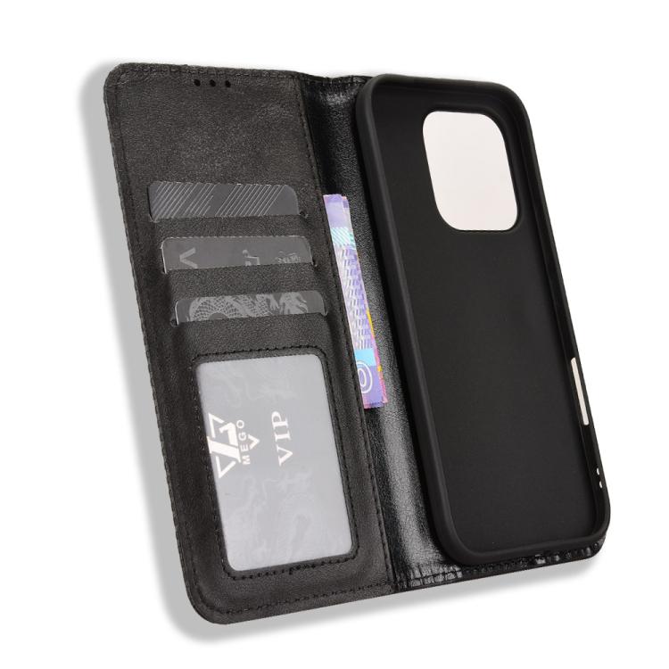 For Honor 600 Lite Global Magnetic Buckle Retro Texture Leather Phone Case