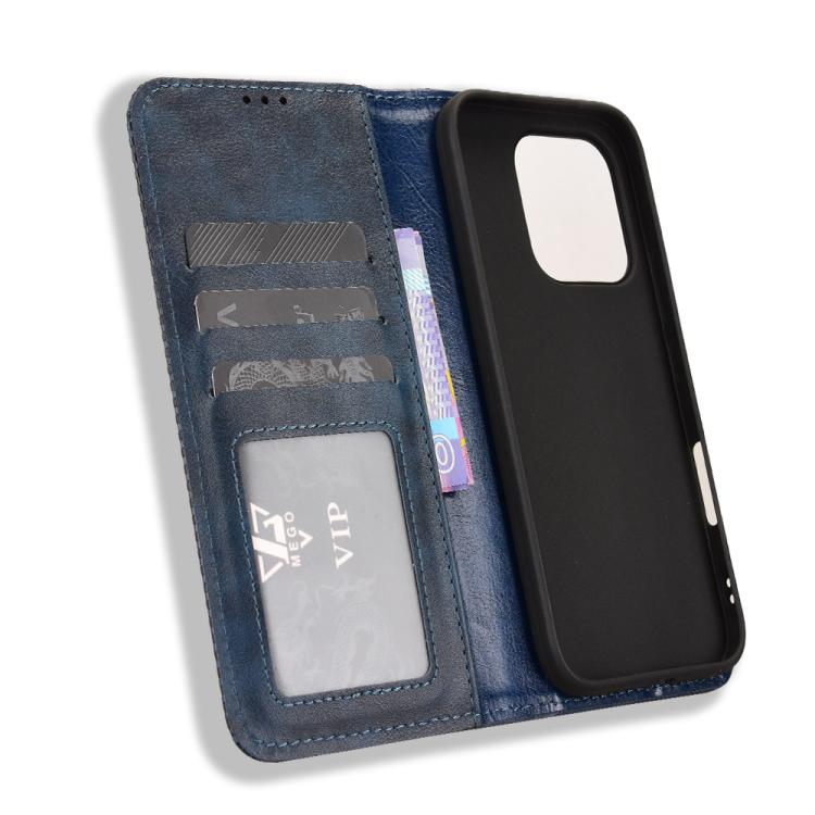 For Honor 600 Lite Global Magnetic Buckle Retro Texture Leather Phone Case