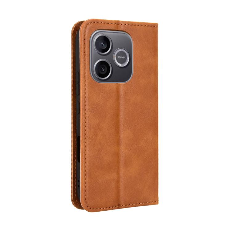 For Honor 600 Lite Global Magnetic Buckle Retro Texture Leather Phone Case