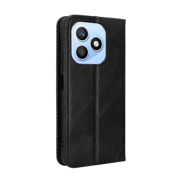 For Honor X8d 4G Magnetic Buckle Retro Texture Leather Phone Case